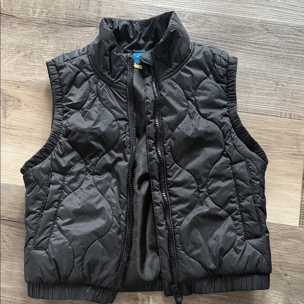 Kids Black Quilted Vest